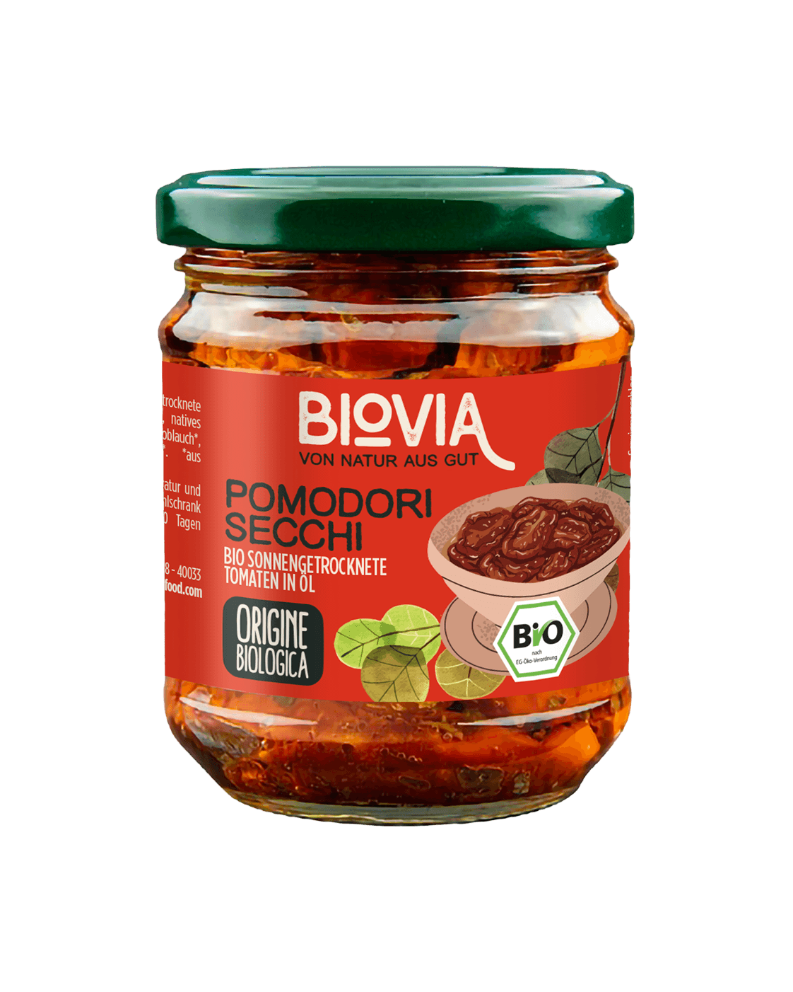 BIOVIA Bio sonnengetrocknete Tomaten in Öl, 190 g Glas