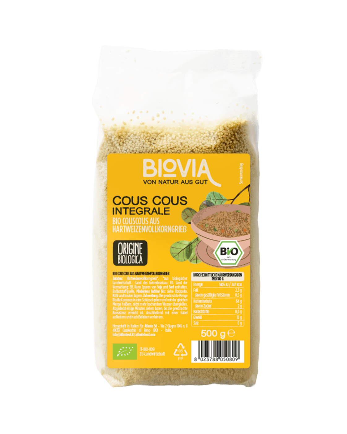 BIOVIA Bio Vollkorn-Couscous, 500 g Beutel