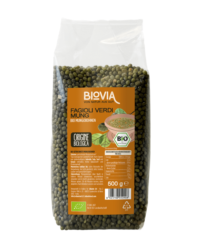 BIOVIA Bio Mungbohnen, 500 g Beutel