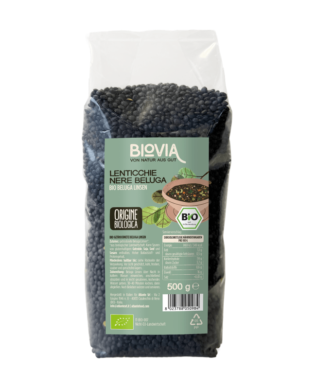 BIOVIA Bio Beluga-Linsen, 500 g Beutel