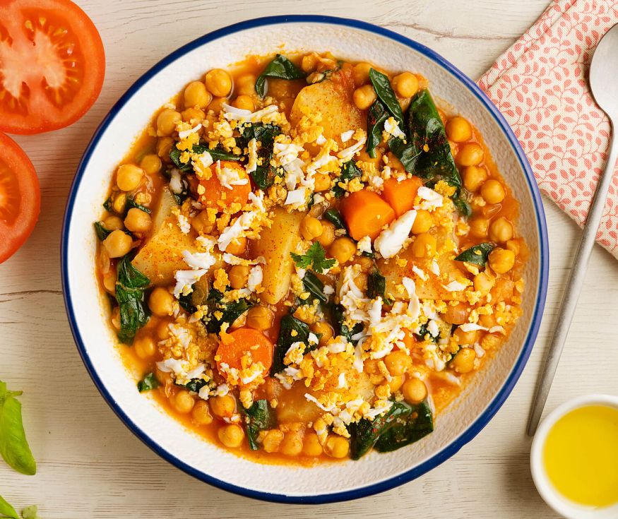 Recipe chickpea soup with potatoes and spinach Biovia